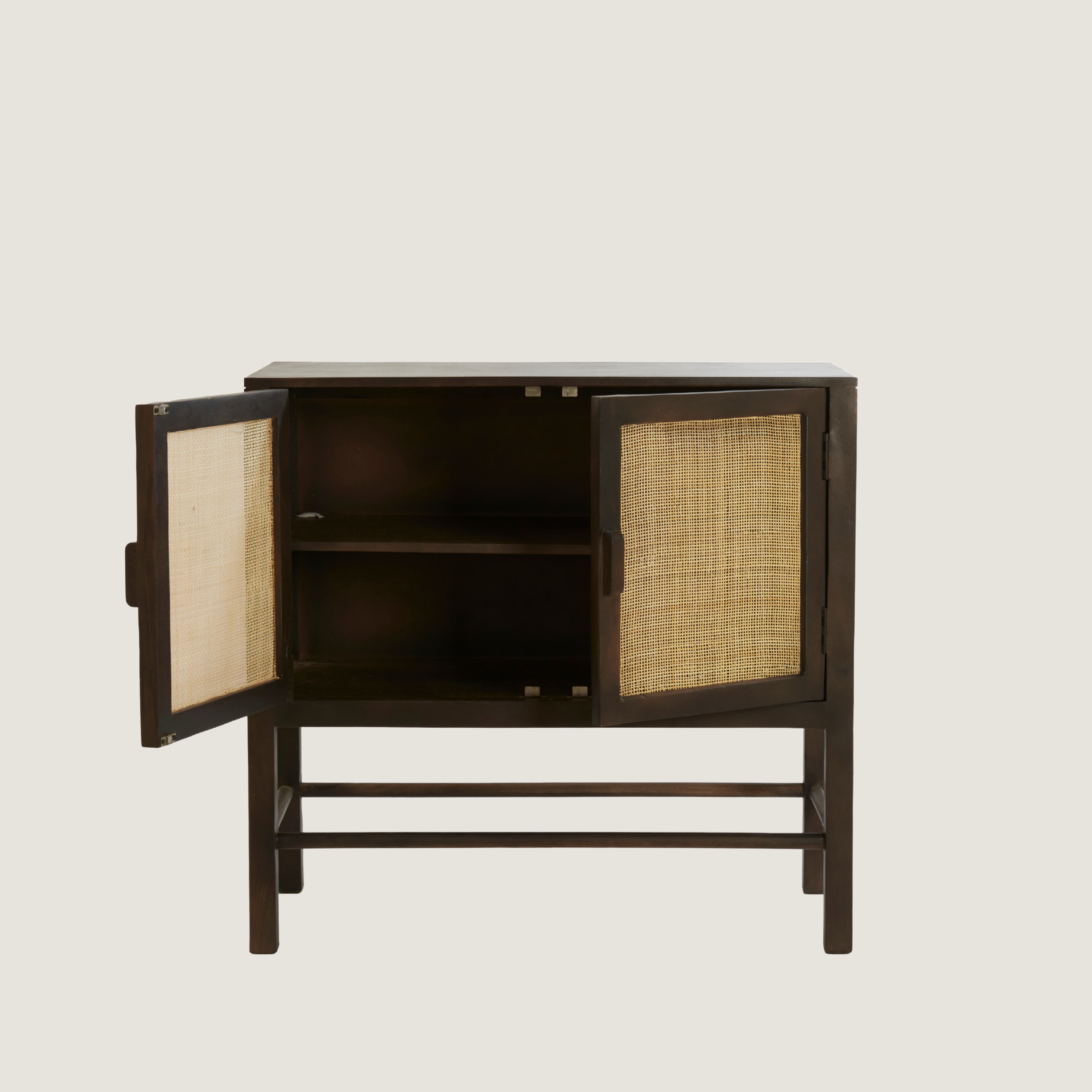 Kyoto Dark Mango wood & Rattan Sideboard Cabinet