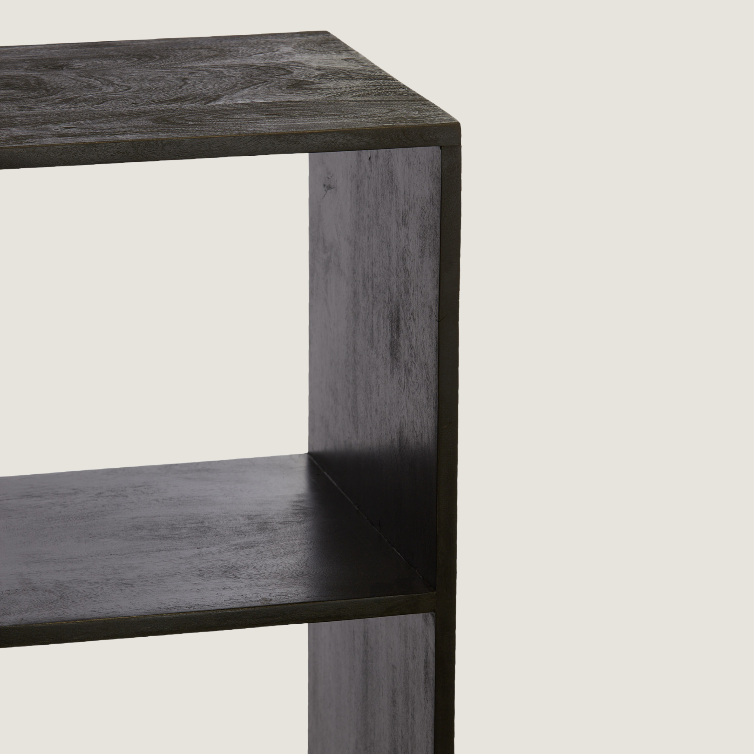 Tall Mango Wood Display Bookcase with Open Square Shelving