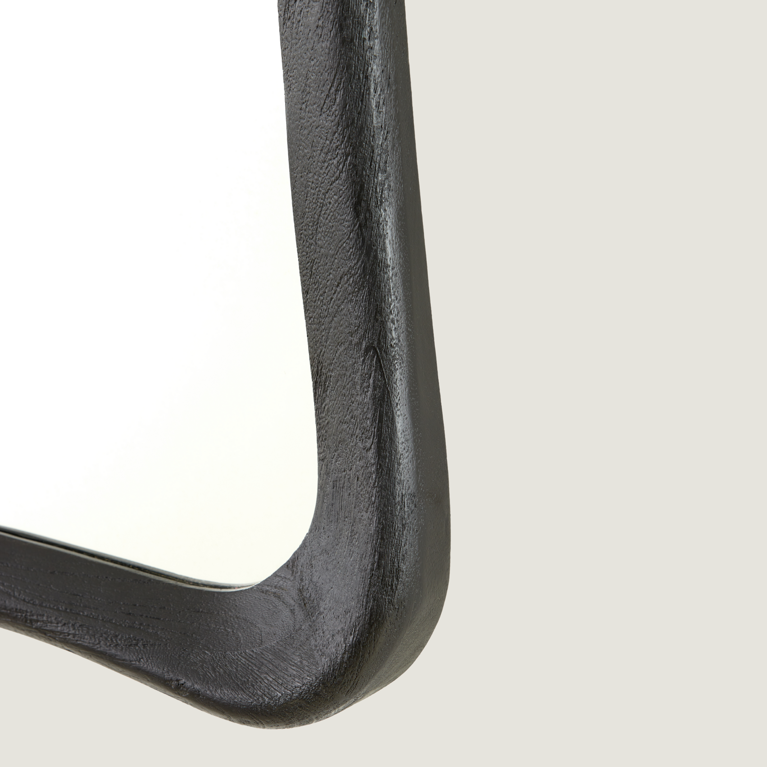 Curved Rectangle Mirror with black Frame