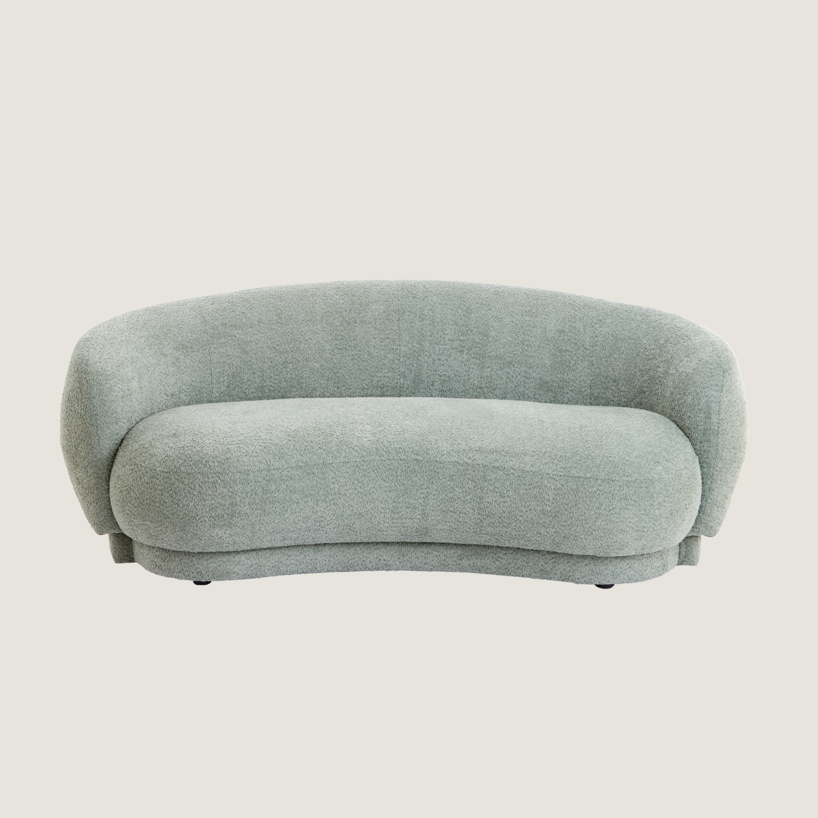 Astoria Curved Fabric Two Seat Sofa In Mint