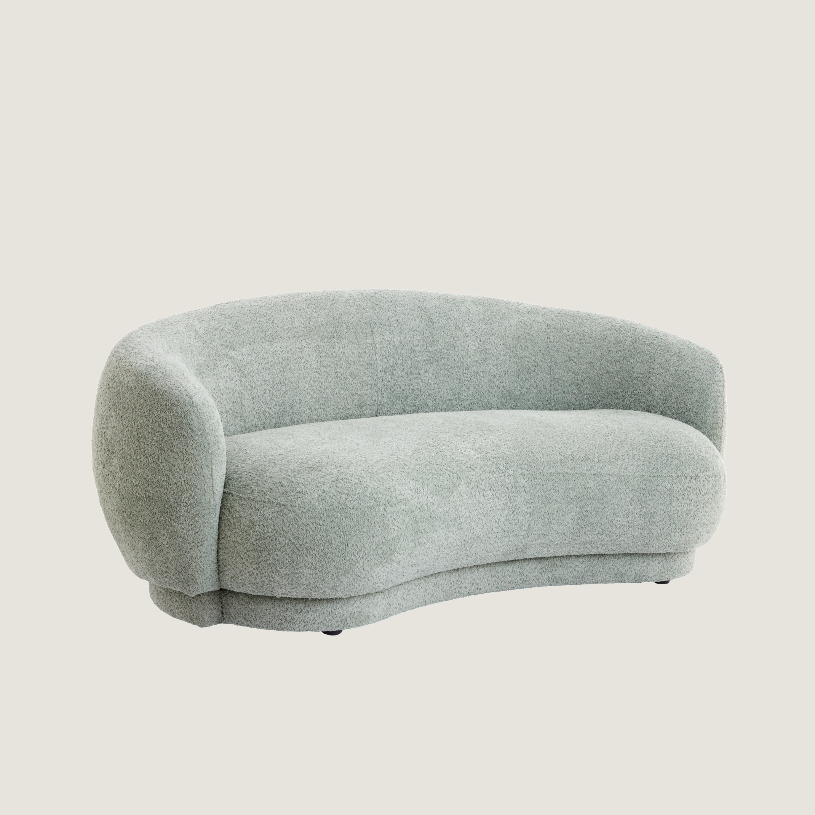 Astoria Curved Fabric Two Seat Sofa In Mint