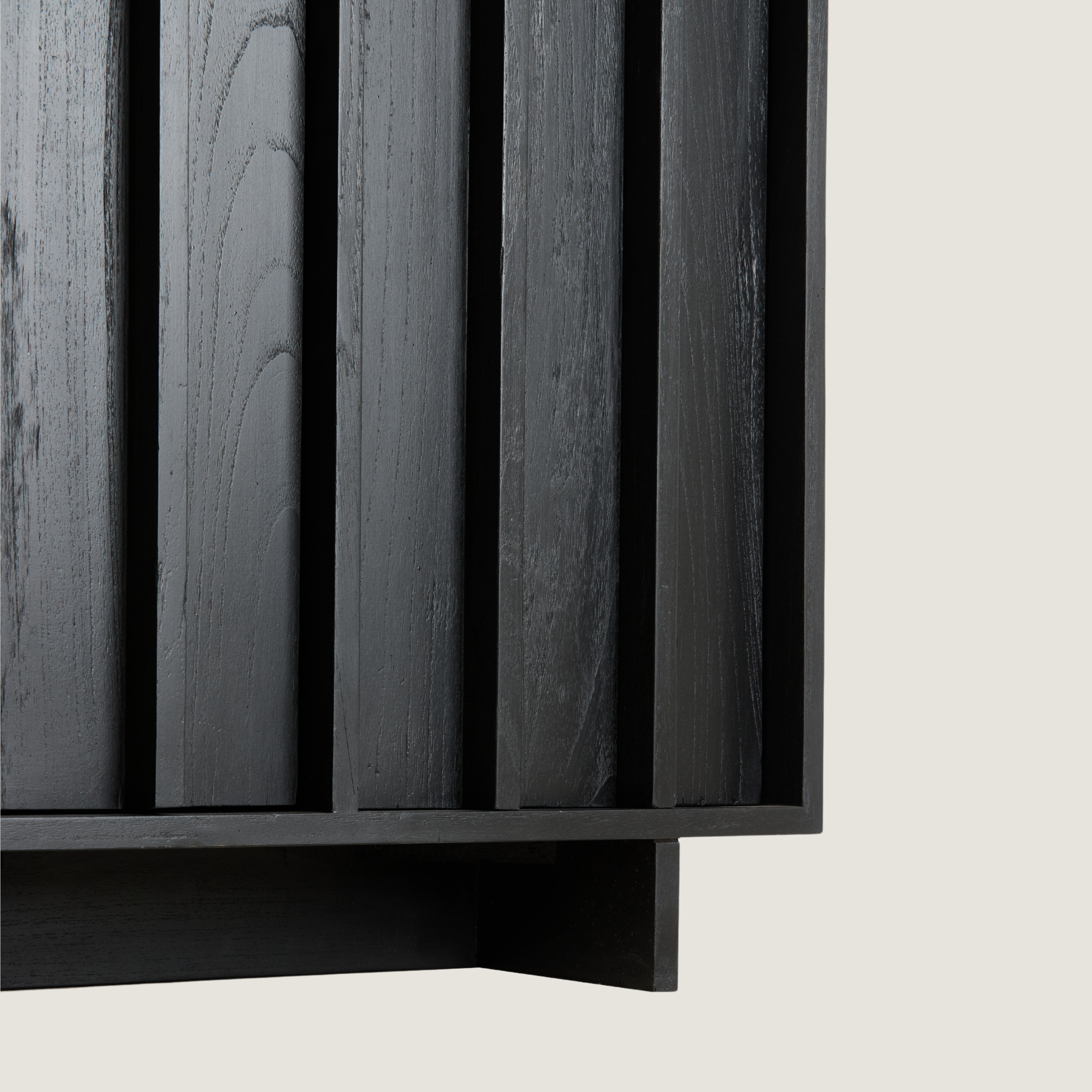 Morant Storage Cabinet with Display Shelves In Black Mindi Wood