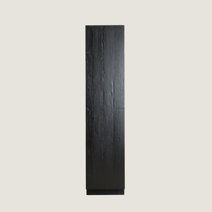 Morant Storage Cabinet with Display Shelves In Black Mindi Wood