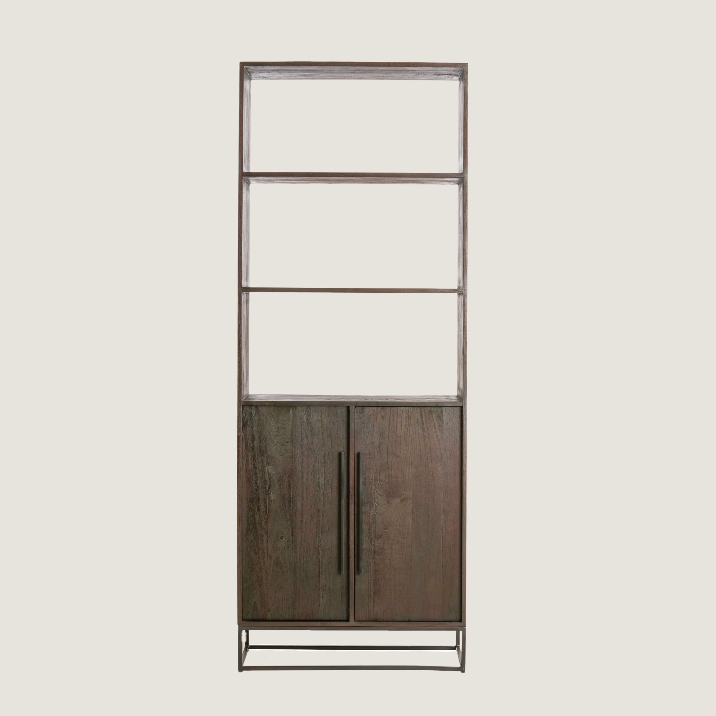 Denali Living Room Shelving Unit With Storage In Dark Wood