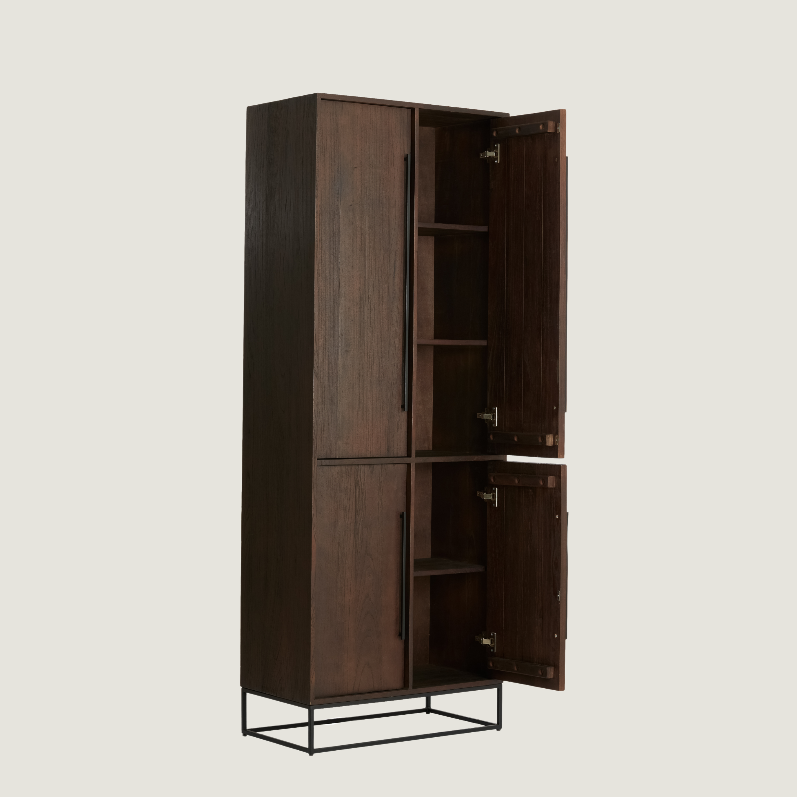 Denali Tall Wood Storage Cabinet with Doors and Shelving