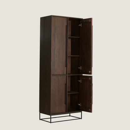 Denali Tall Wood Storage Cabinet with Doors and Shelving