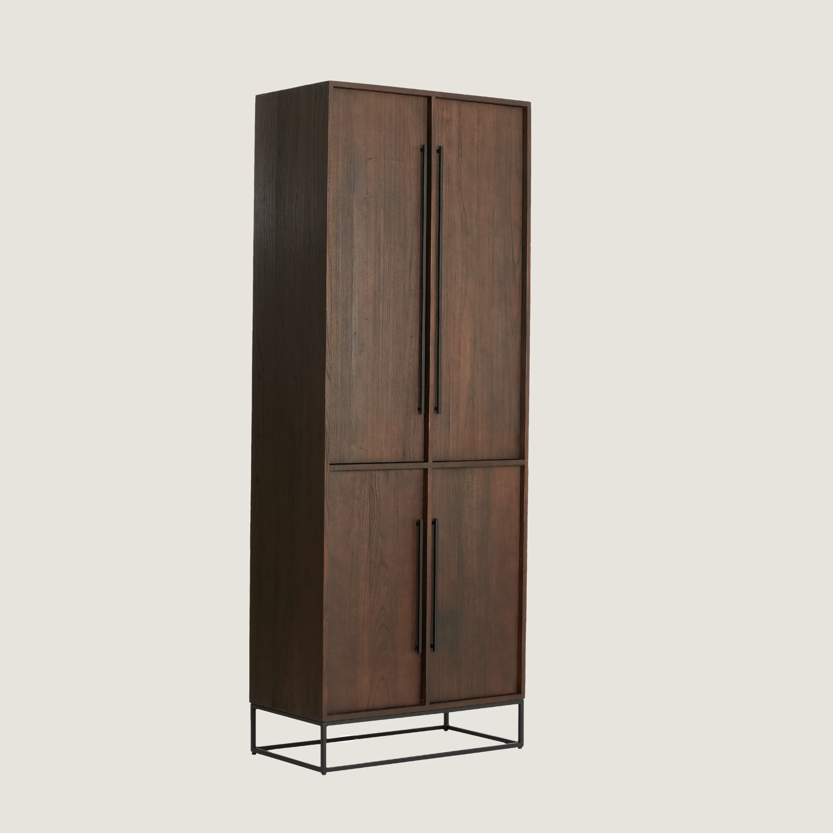 Denali Tall Wood Storage Cabinet with Doors and Shelving