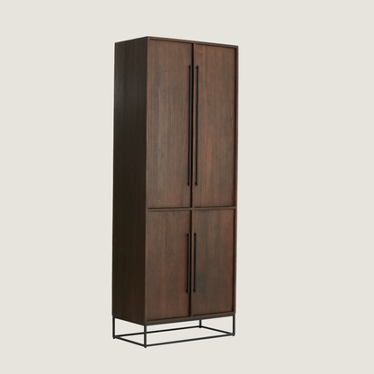 Denali Tall Wood Storage Cabinet with Doors and Shelving
