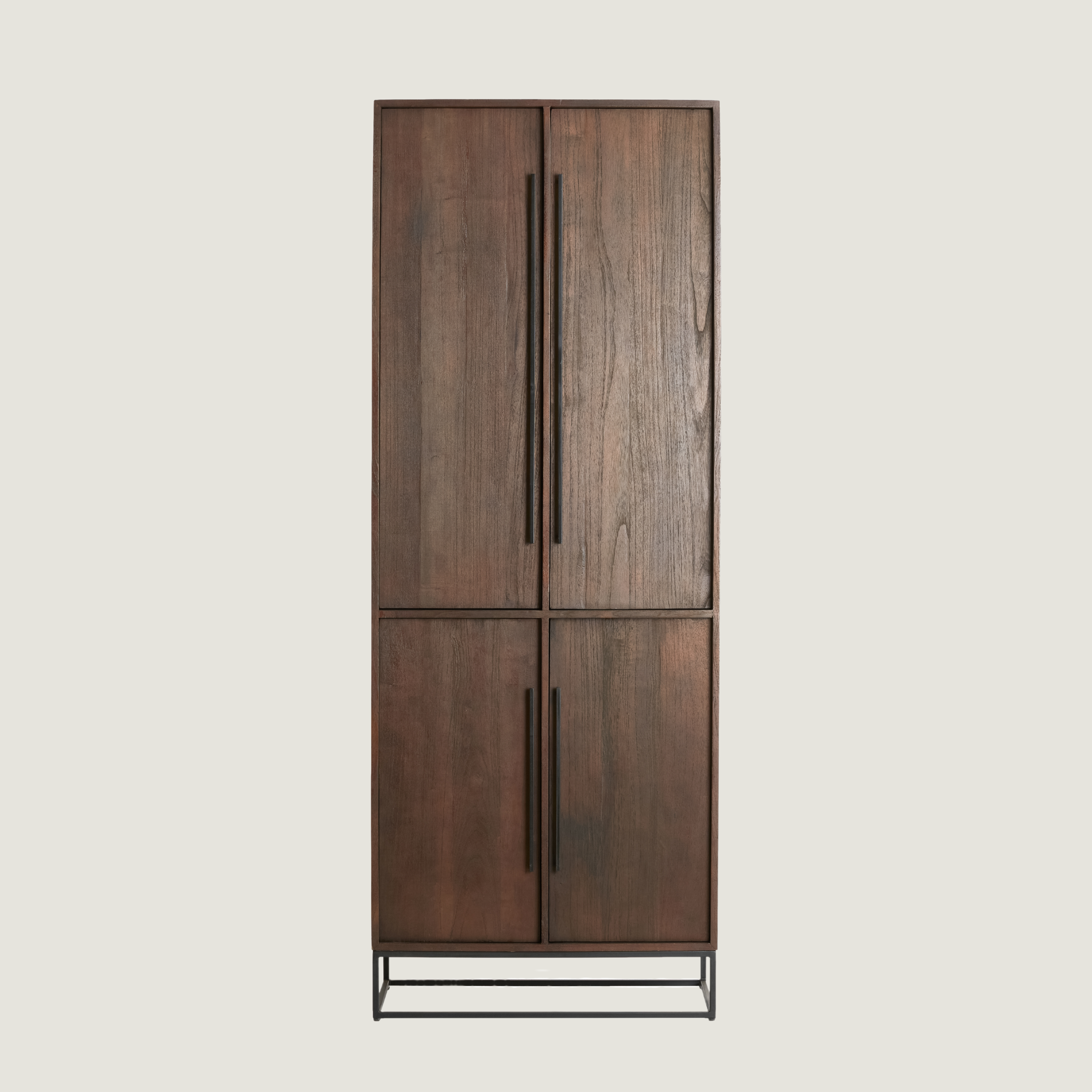 Denali Tall Wood Storage Cabinet with Doors and Shelving