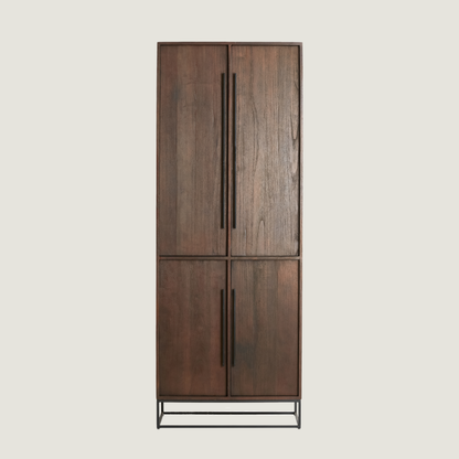 Denali Tall Wood Storage Cabinet with Doors and Shelving