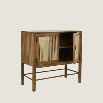 Kyoto Rattan Sideboard Cabinet in Natural Light Mango Wood