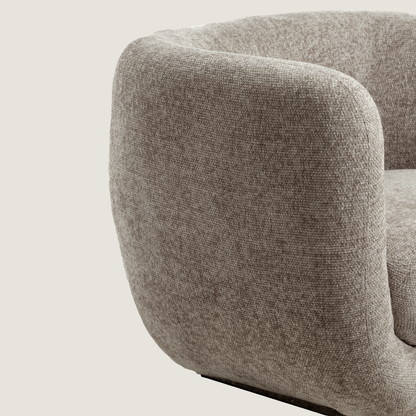Serenity - Beige Curved Accent Chair with Soft Textured Upholstery