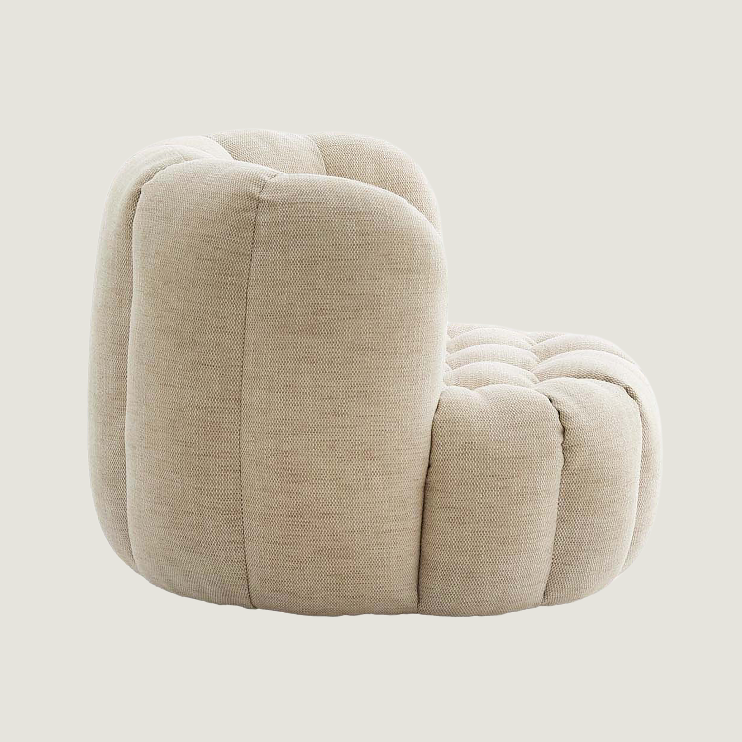 Nairobi Textured Cream Accent Chair with Fluted Seat and Hexagon Stitching