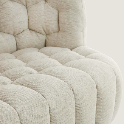 Nairobi Cream Textured Two Seater Sofa with Hexagon Stitching