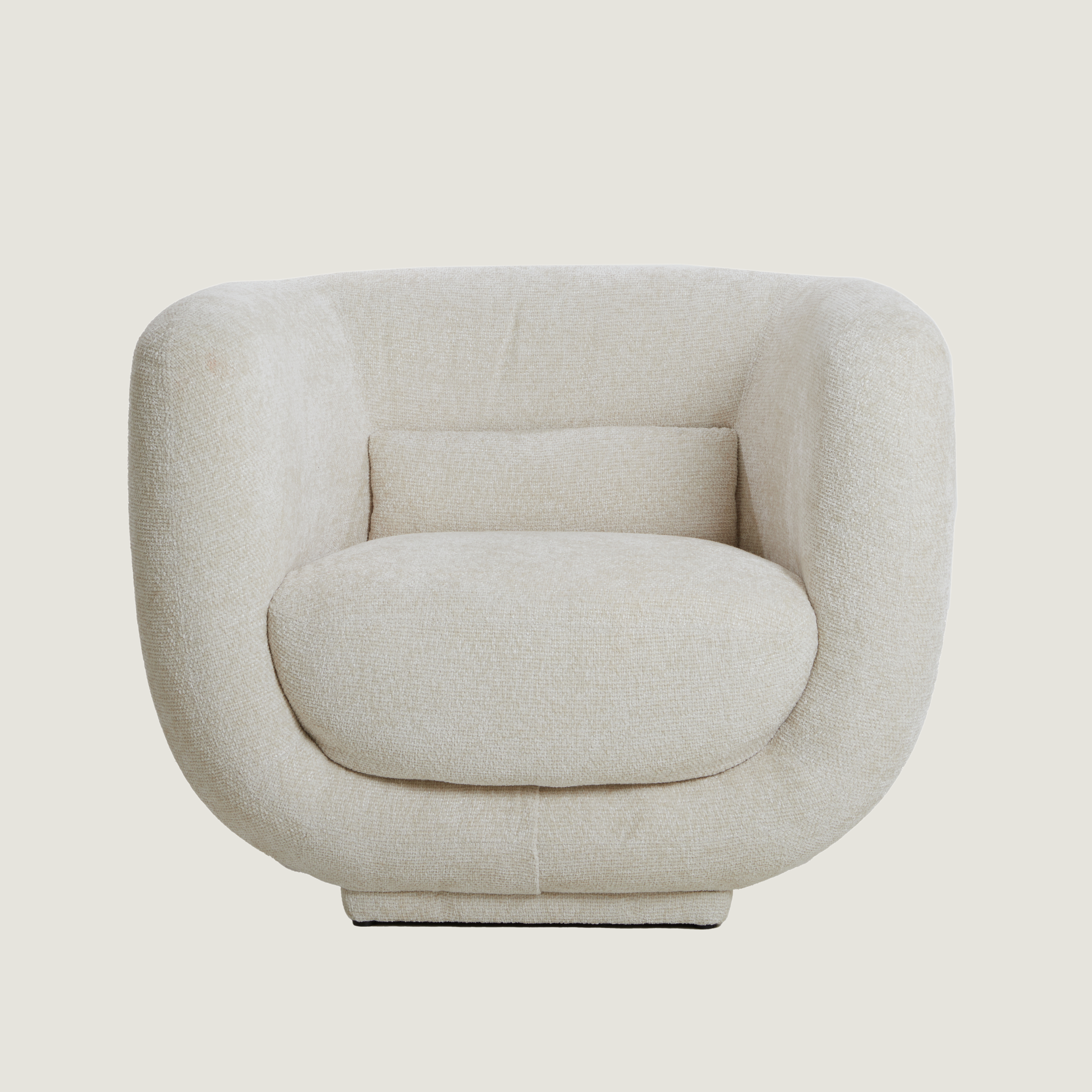 Serenity - Curved Accent Chair with Soft Textured Upholstery In White