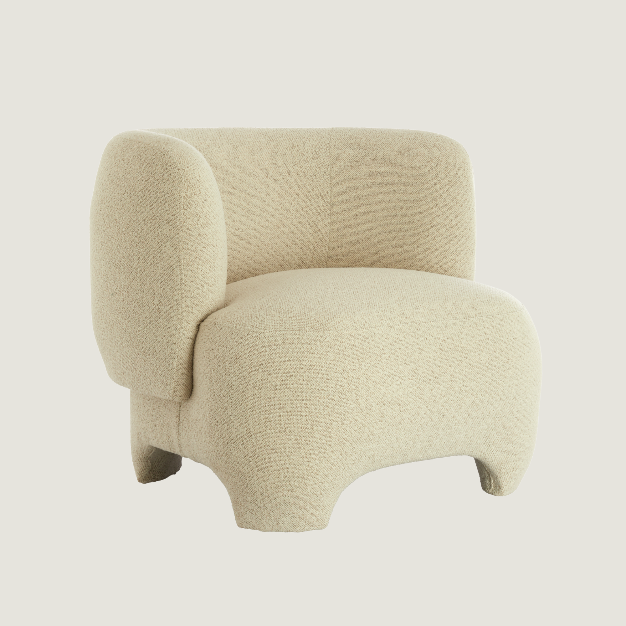 Soren Curved Accent Chair in Oatmeal