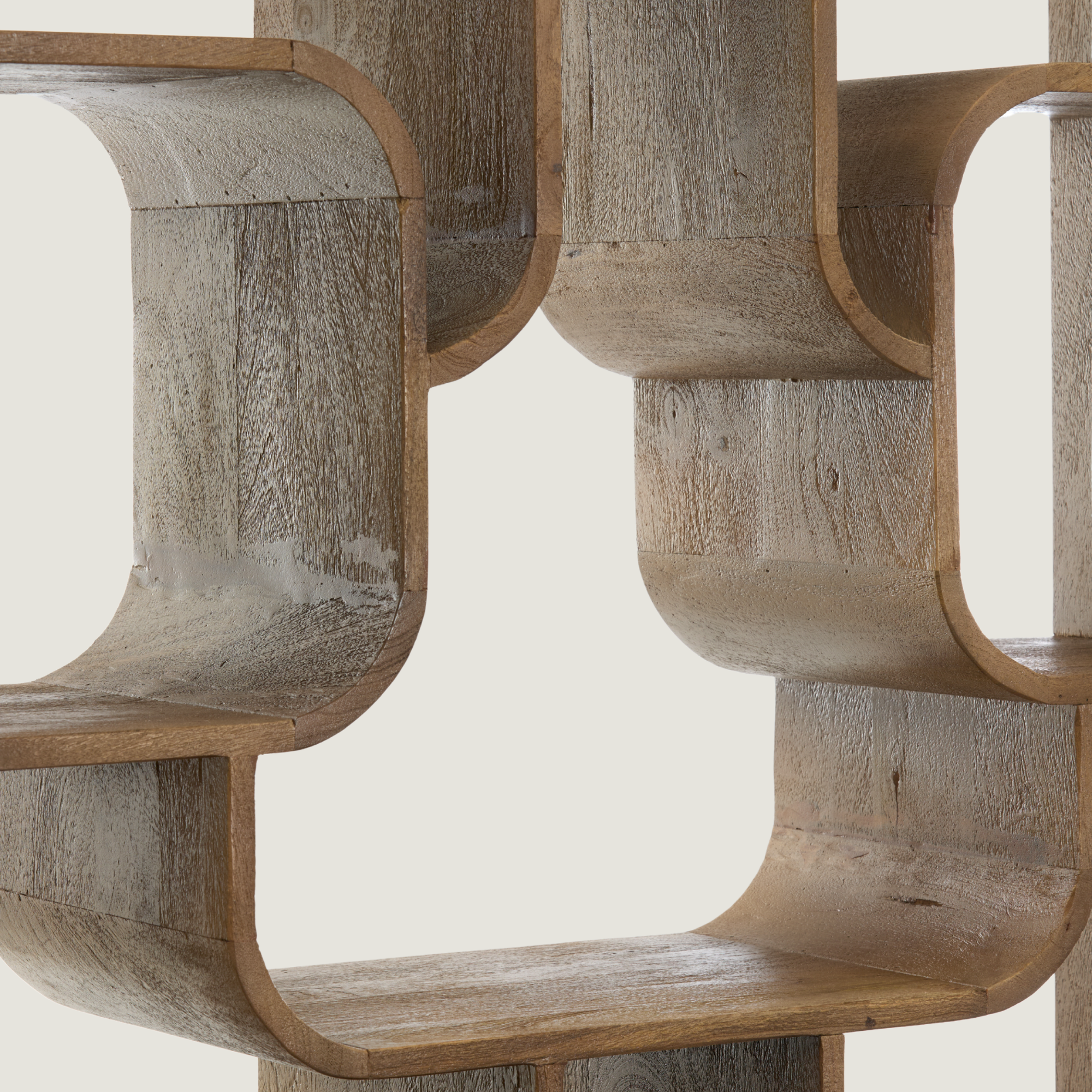 Abstract Cube Shelving Unit for Display & Storage in Dark Ash Wood