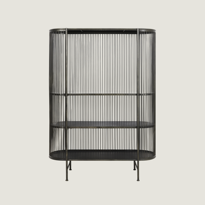 Free Standing Display Cabinet with Wired Metal Framing