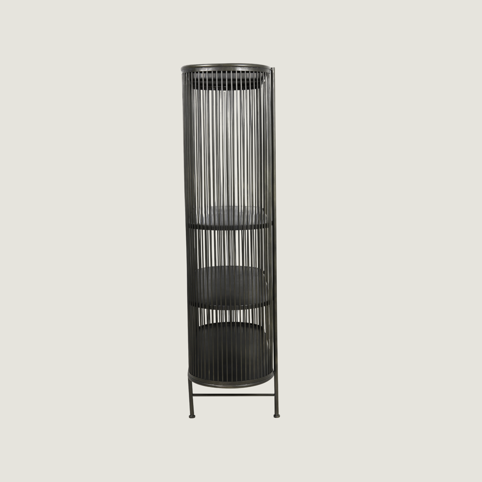 Free Standing Display Cabinet with Wired Metal Framing