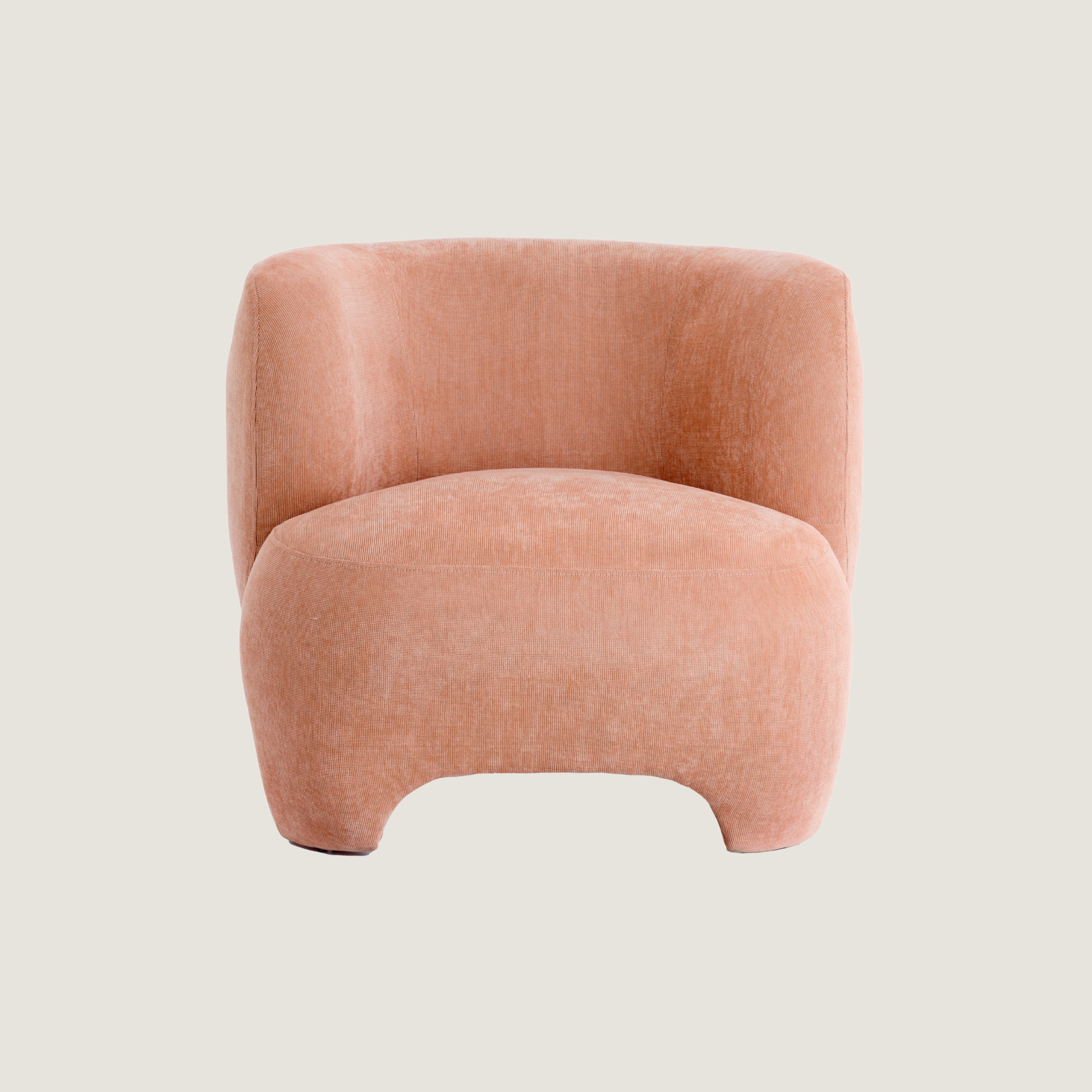 Soren Curved Accent Chair in Terracotta