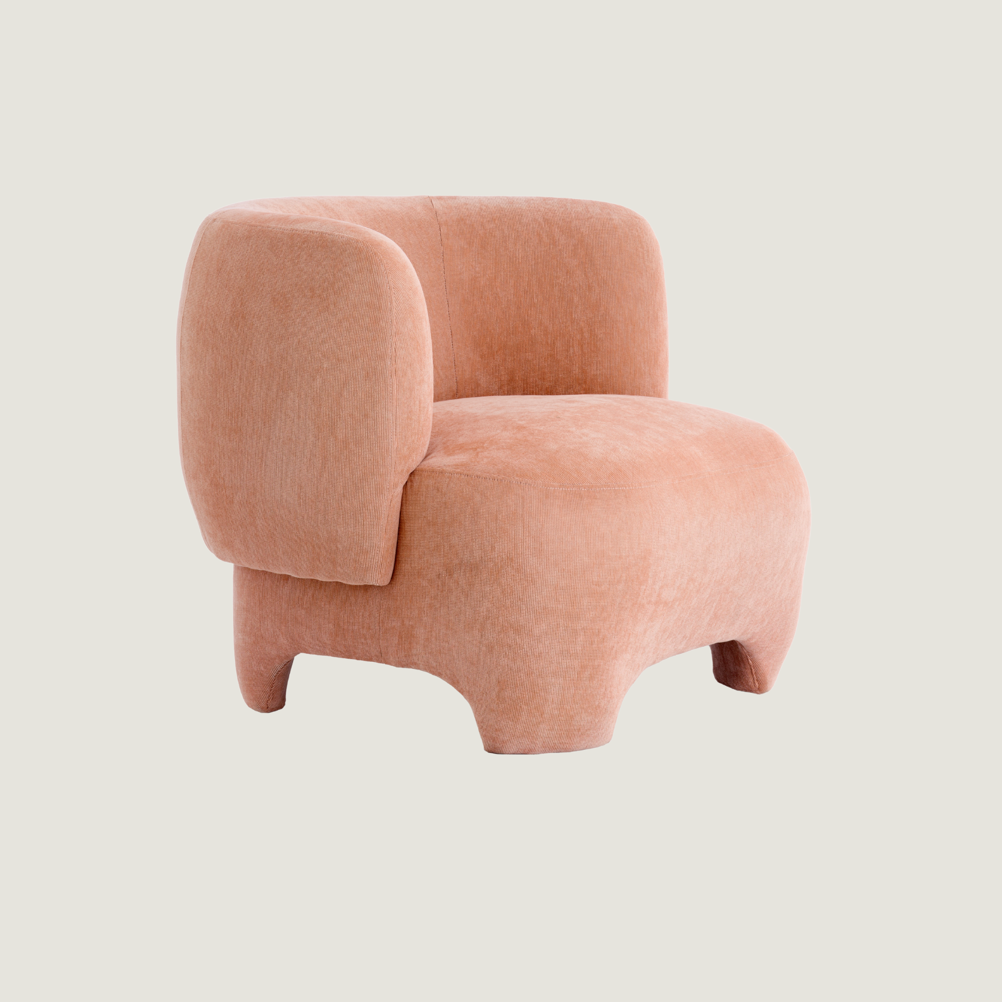 Soren Curved Accent Chair in Terracotta