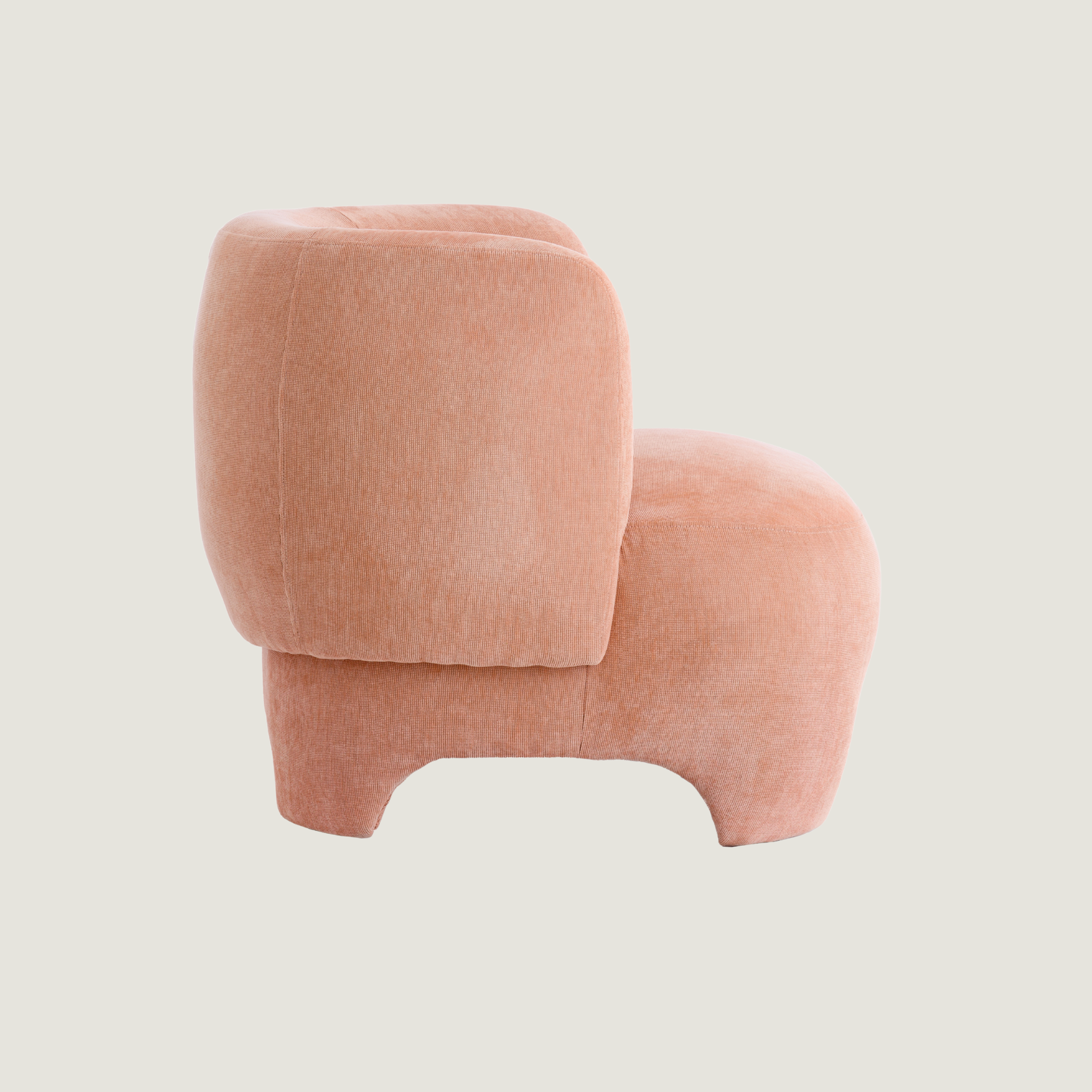 Soren Curved Accent Chair in Terracotta