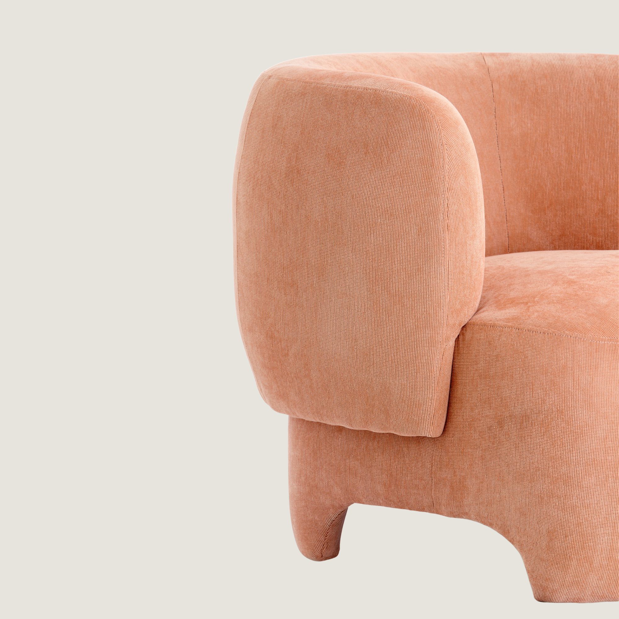 Soren Curved Accent Chair in Terracotta