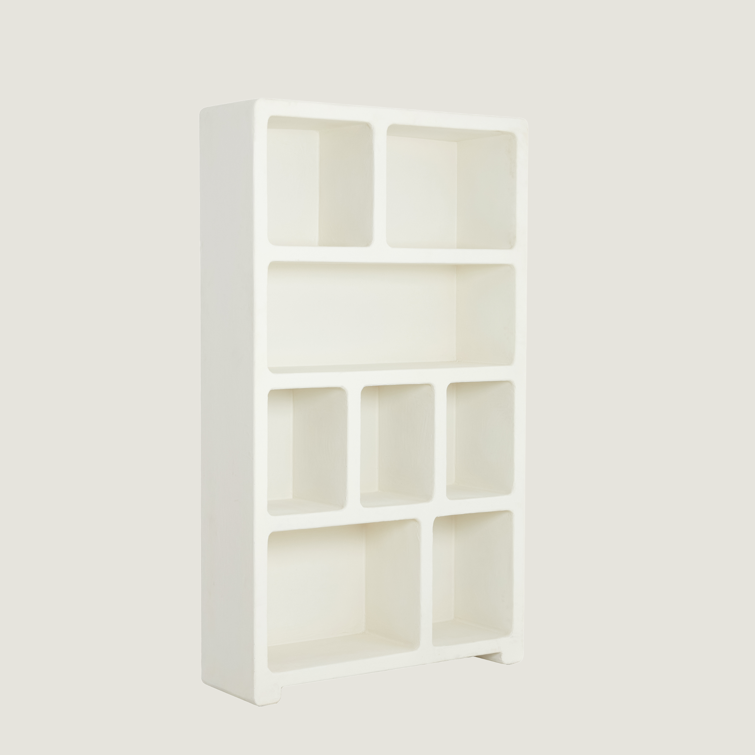 Blanca - Spacious Organic-Style Shelving Unit In White