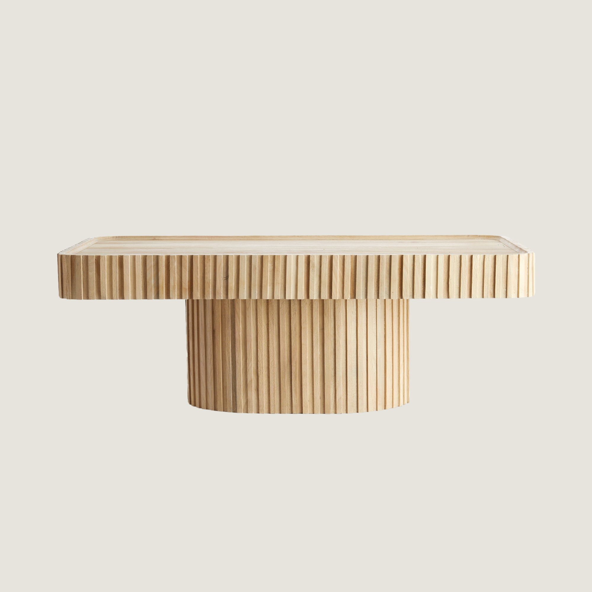 Belafonte Fluted Coffee Table In Light Mango Wood