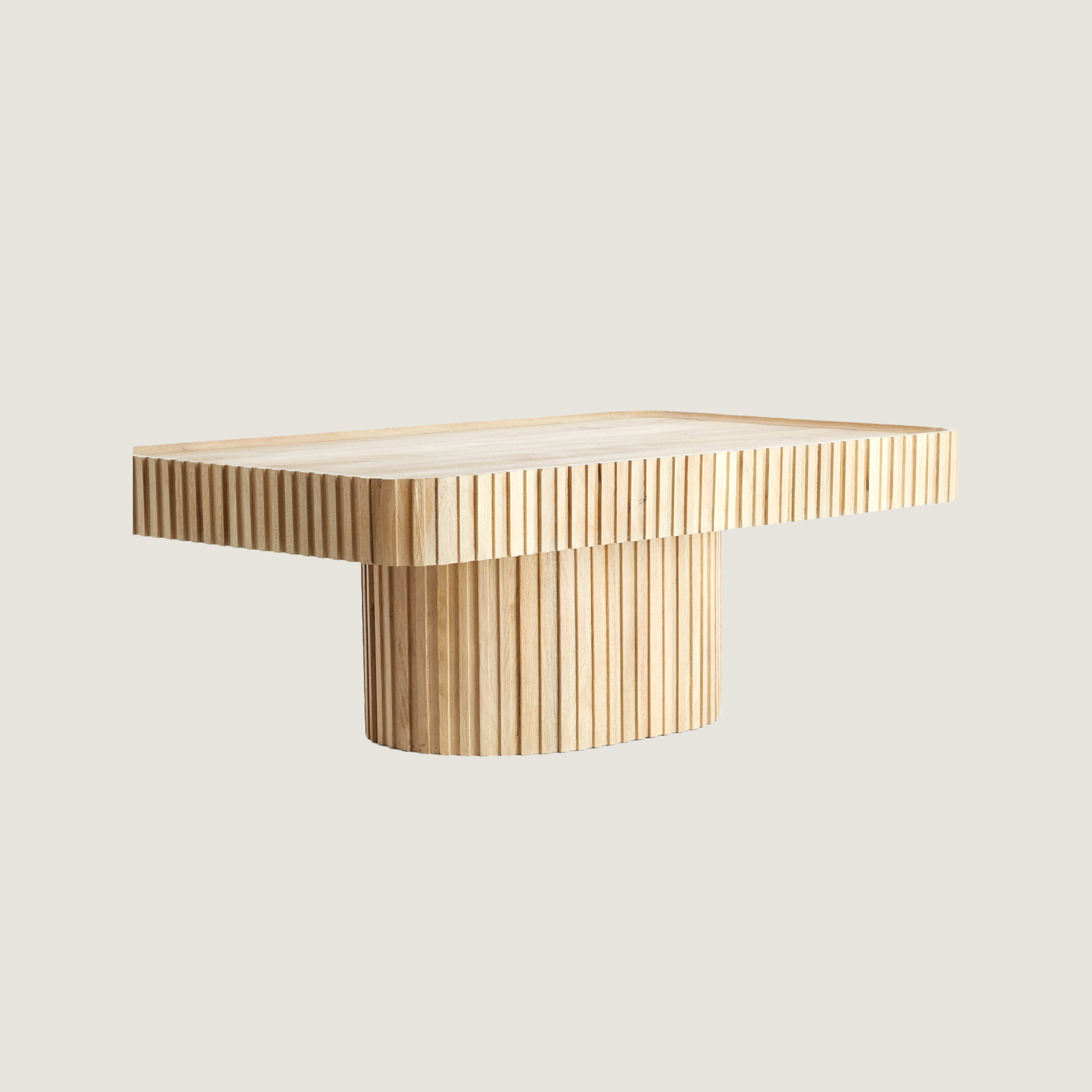 Belafonte Fluted Coffee Table In Light Mango Wood