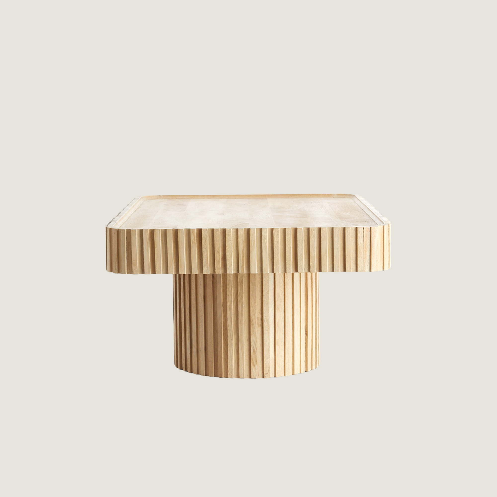 Belafonte Fluted Coffee Table In Light Mango Wood