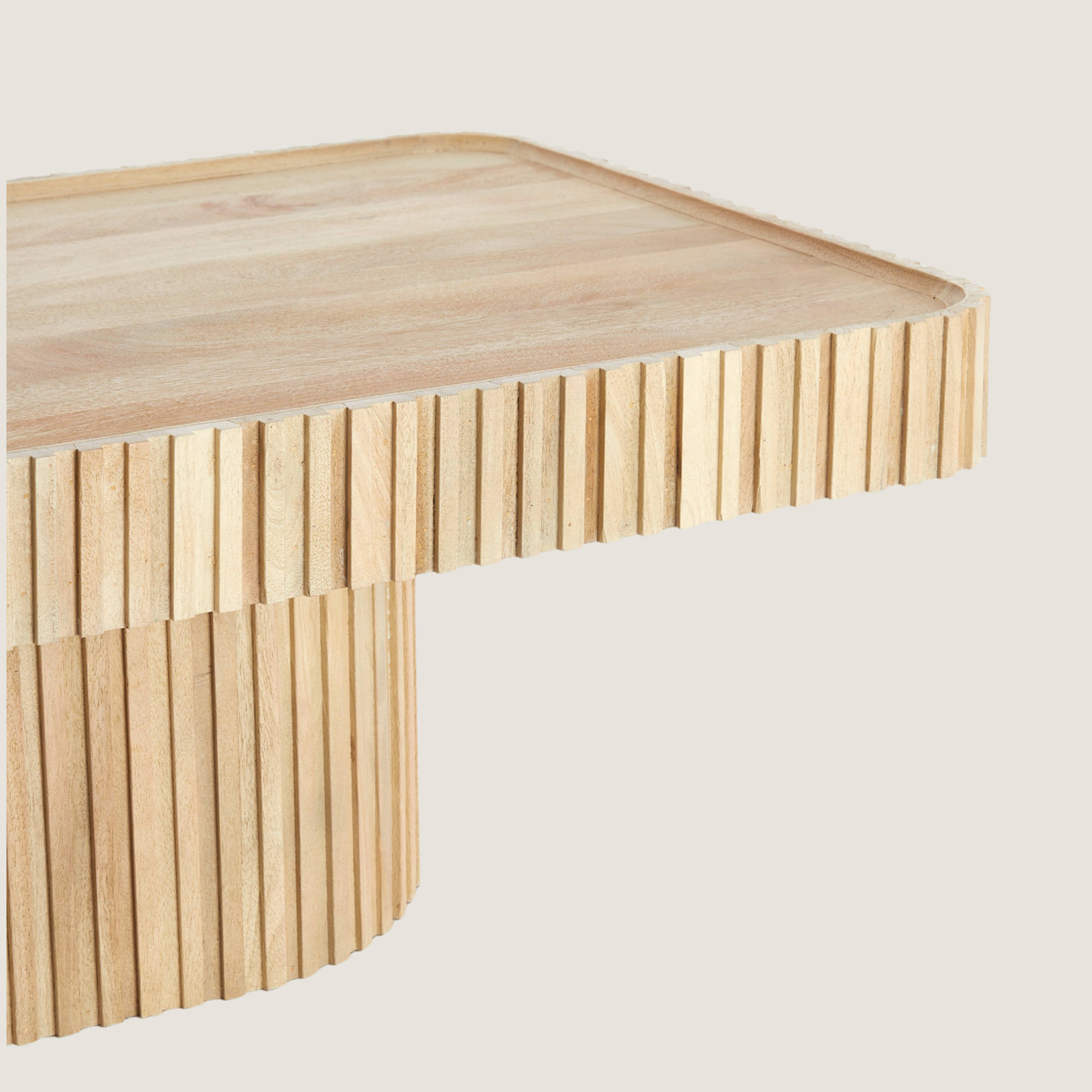 Belafonte Fluted Coffee Table In Light Mango Wood