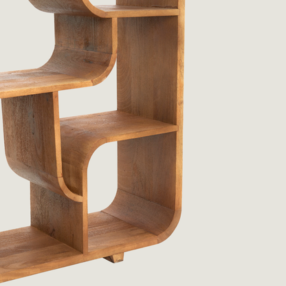 Abstract Cube Shelving Unit for Display & Storage in Golden Oak Wood