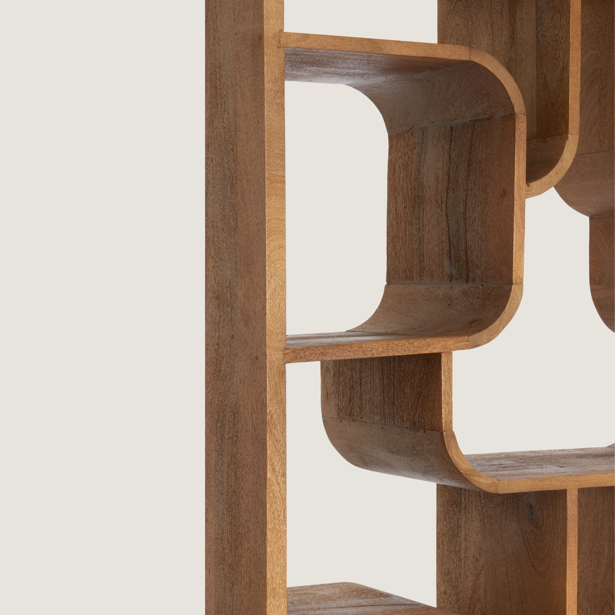Abstract Cube Shelving Unit for Display & Storage in Golden Oak Wood