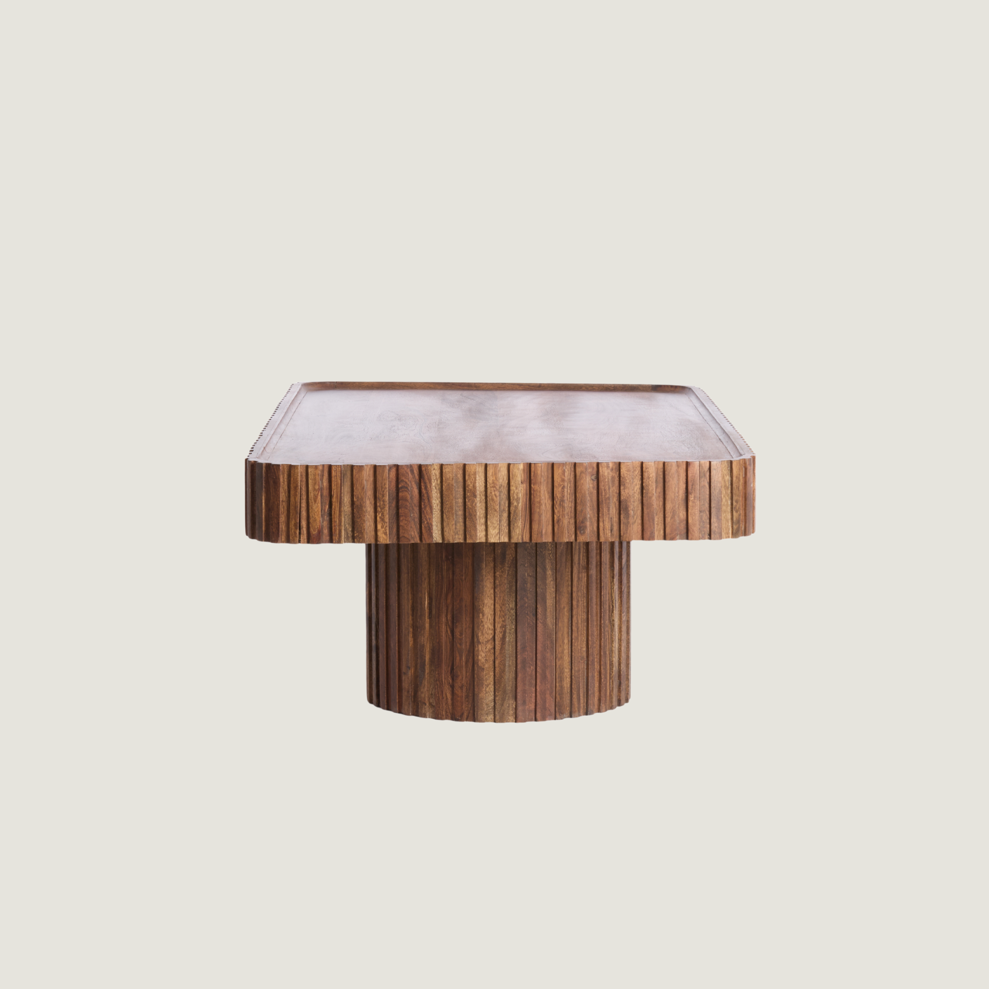 Belafonte Fluted Coffee Table In Dark Acacia Wood