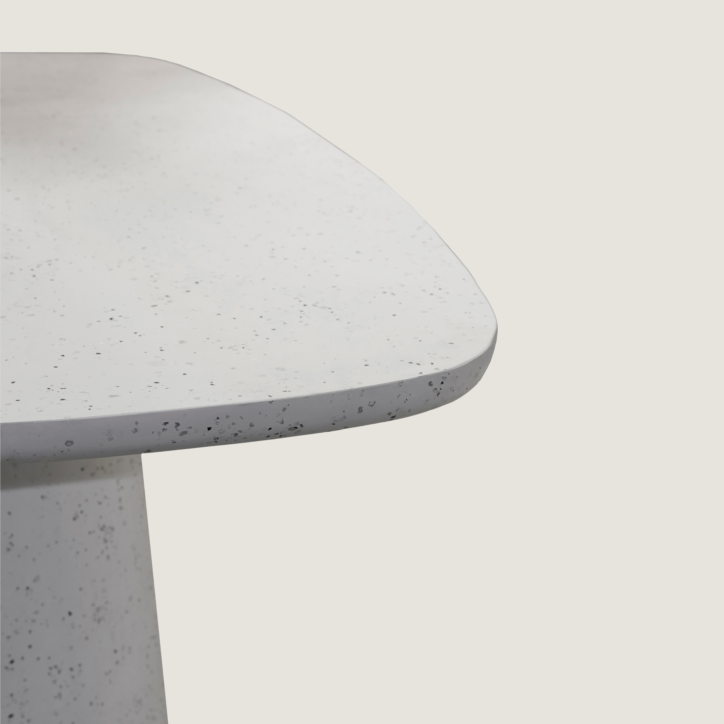 Contemporary Oval Dining Table In White Terrazzo