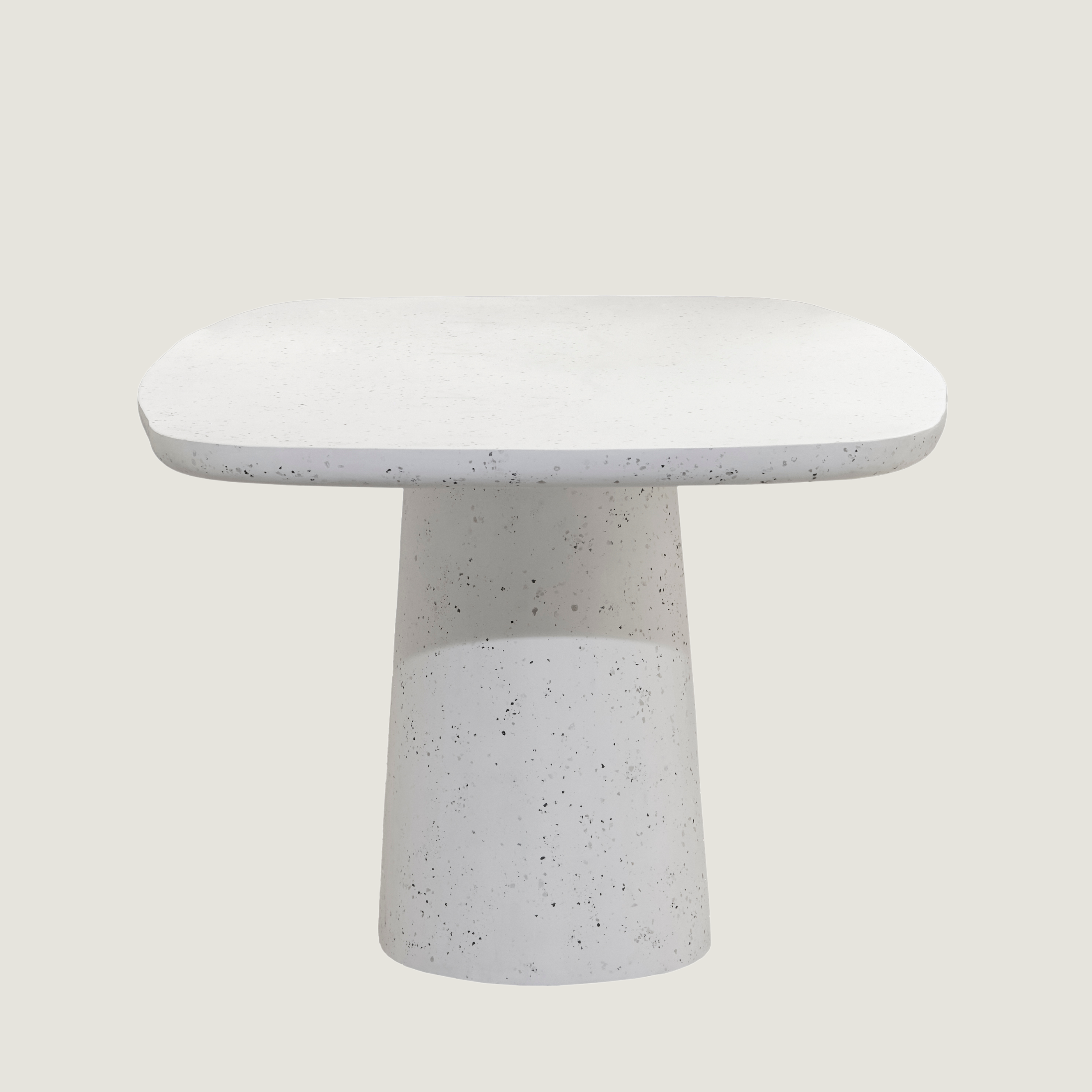 Contemporary Oval Dining Table In White Terrazzo